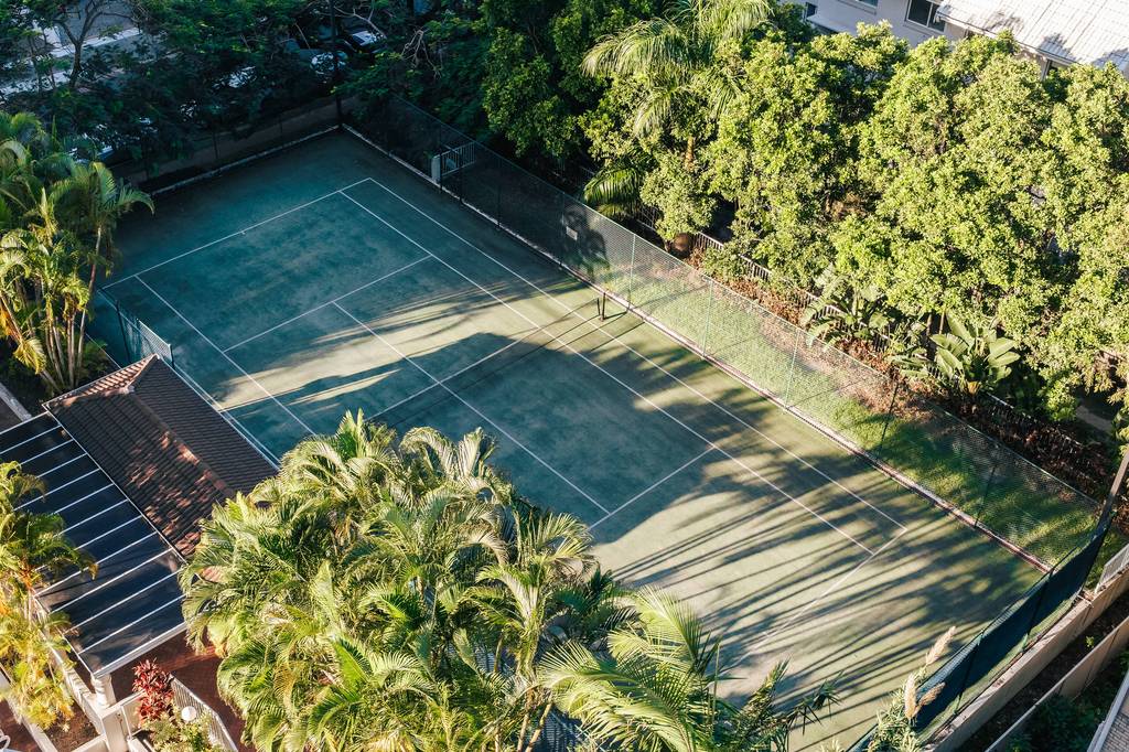 Full-sized tennis court