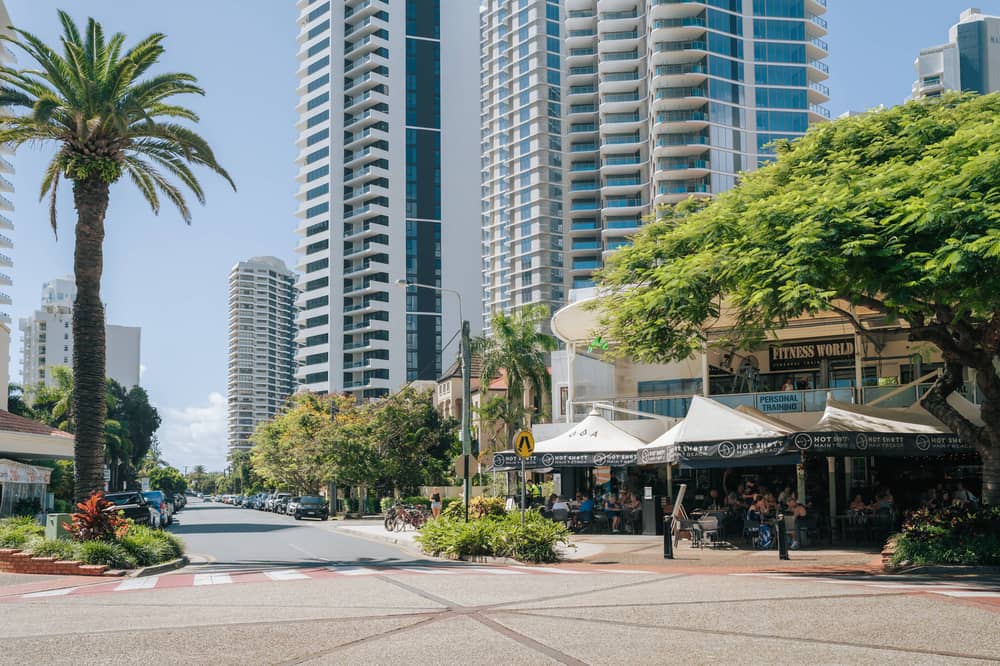 Main Beach streets during the day